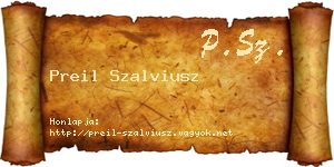 Preil Szalviusz névjegykártya